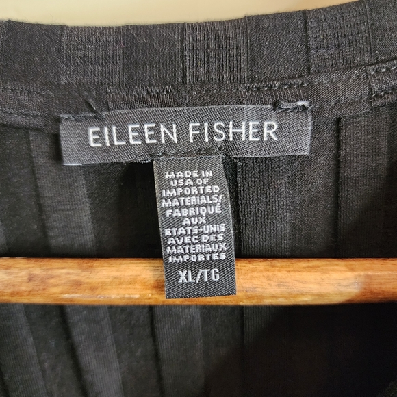 Eileen Fisher Iris Wide Rib Stretch Tencel Square Top | Black | Size XL - Picture 3 of 4